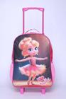 Kit Mochila de Rodinha Menina Estojo Lancheira Ballet Glitter