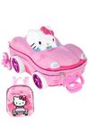 Kit Mochila De Rodinhas E Lancheira 3D Hello Kitty Carro