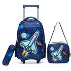 Kit Mochila De Rodinhas Estojo Lancheira Infantil Escolar - PERFECT4YOU