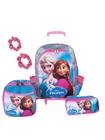 Kit mochila de rodinhas infantil escolar frozen meninas rosa bolsa aulas olaf elza