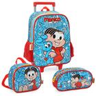 Kit Mochila De Rodinhas Infantil Lancheira E Estojo Mônica