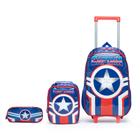 Kit Mochila De Rodinhas Infantil Polo One Bolsa Escolar Menino Lancheira Estojo