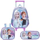 Kit Mochila De Rodinhas Lancheira Estojo Disney Frozen