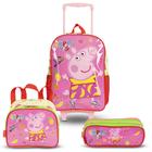 Kit Mochila De Rodinhas Lancheira Estojo Peppa Fruit Sestini