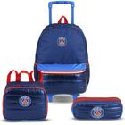 Kit Mochila De Rodinhas Lancheira Estojo Time PSG Sestini