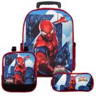 Kit Mochila de Rodinhas Menino Preta Homem Aranha 3 Pçs - TOYS 2U