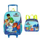 Kit Mochila de Rodinhas Pj masks Power Heroes