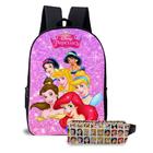 Kit Mochila e Estojo Escolar Infantil Desenho Princesas