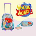 Kit Mochila e estojo Escolar Infantil Sereia Encanto dos Mares volta as aulas menina criança qualidade original