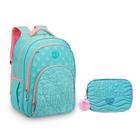 Kit Mochila e Estojo Escolar Juvenil Matelassê Kika KK24M27