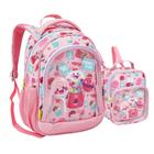 Kit Mochila e Lancheira Creche Infantil Frente Transparente