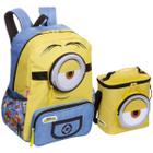 Kit Mochila E Lancheira Escolar Infantil Minions Oficial Sestini