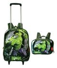 Kit Mochila E Lancheira Infantil Rodinhas Hulk Vingadores - Luxcel