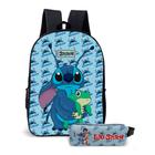 Kit Mochila e o estojo Escolar Masculino Feminino Stitch Volta às Aulas