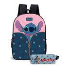 Kit Mochila e o estojo Escolar Masculino Feminino Stitch Volta às Aulas