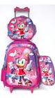 Kit Mochila Escolar Amy Rose Rodinhas Lancheira Estojo