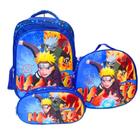 Kit Mochila Escolar Anime Naruto 3d Estojo Lancheira Térmica