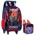 Kit Mochila Escolar Aranha Spider 2 em 1 Rodinha G Lancheira