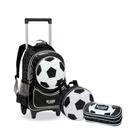 Kit Mochila Escolar Bola Infantil Rodinhas Menino Futebol