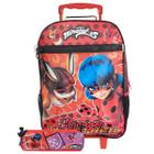 Kit Mochila Escolar De Rodas Com Estojo Miraculous Ladybug