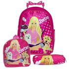 Kit Mochila Escolar de Rodinha Barbie com Lancheira Infantil