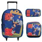 Kit Mochila Escolar De Rodinhas Sonic Com Lancheira Infantil