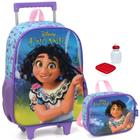 Kit Mochila Escolar Disney Encanto Rodinhas Reforçada Tam G Lancheira Térmica