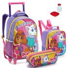 Kit Mochila Escolar Dog Heroes Patrulha Rodinhas G Meninas