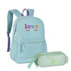 Kit Mochila Escolar + Estojo Duplo Love Clio