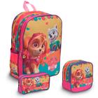 Kit Mochila Escolar Feminina Costas Patrulha Canina Creche