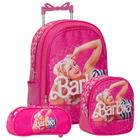 Kit Mochila Escolar Feminina Estampa Barbie Carrinho Rosa - TOYS 2U