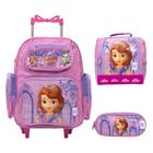 Kit Mochila Escolar Feminina Rodinhas Princesa Sofia Passeio - TOYS 2U