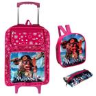 Kit Mochila Escolar Grande Com Rodinha Personagens Com Lancheira