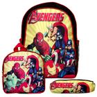 Kit Mochila Escolar Infantil Avengers Marvel De Costas