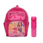 Kit Mochila Escolar Infantil Barbie MD e Garrafa de Água Térmica Pink Vibes 340ml Rosa - Edu Bolsas - Tendtudo