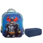 Kit Mochila Escolar Infantil Batman e Estojo Triplo Académie Azul - Tend Tudo