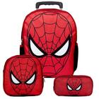 Kit Mochila Escolar Infantil Homem Aranha Marvel de Rodinhas