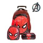 Kit Mochila Escolar Infantil Homem Aranha Marvel De Rodinhas