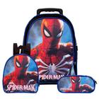 Kit Mochila Escolar Infantil Homem Aranha Marvel De Rodinhas