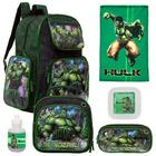 Kit Mochila Escolar Infantil Incrivel Hulk Costas com 6 Pçs - TOYS 2U