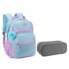 Kit Mochila Escolar Infantil KK24M14ACR e Estojo Académie Duplo Cinza - Kika - Tendtudo