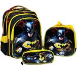 Kit Mochila Escolar Infantil Lancheira Batman