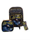 Kit Mochila Escolar Infantil Lancheira Rodinha Batman