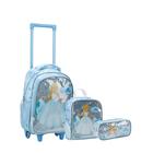 Kit Mochila Escolar Infantil Menina de Rodinha Ice Queen