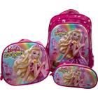 Kit Mochila Escolar Infantil Meninas com Lancheira e Estojo Personagens 3D