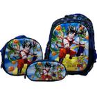 Kit Mochila Escolar Infantil Meninos com Lancheira e Estojo Personagens 3D