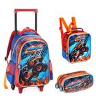 Kit Mochila Escolar Infantil Monster Com Rodinhas - Denlex