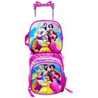 Kit Mochila Escolar Infantil Princesas Disney com Rodinhas Estojo e lancheira Lançamento 2024