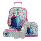 Kit Mochila Escolar Infantil Rodinhas G Frozen