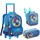 Kit Mochila Escolar Infantil Speed Com Rodinhas - Denlex